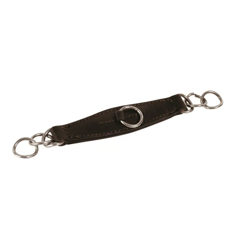 JHL Leather Covered Curb Chain - Brown