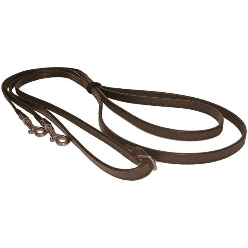 JHL Leather Draw Reins - Brown - Full