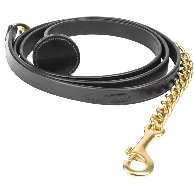 Mark Todd Flat Leather Lead Chain with Brass Fittings-2