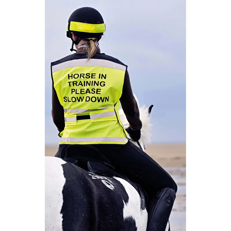Equisafety Air Waistcoat Horse In Training Please Slow Down - Yellow-1