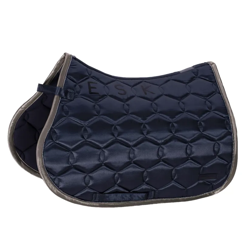Eskadron Satin Contrast Jump Saddle Cloth Classic Sports AW21 - Dark Navy 