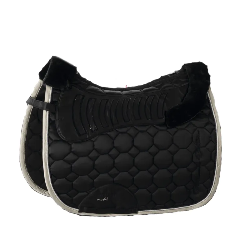 Eskadron Glossy Faux Fur Saddlecloth Platinum - Black