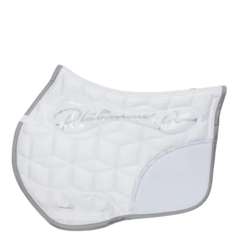 Eskadron Platinum Glossy Saddle Pad - Full Special Jumping Cut - White
