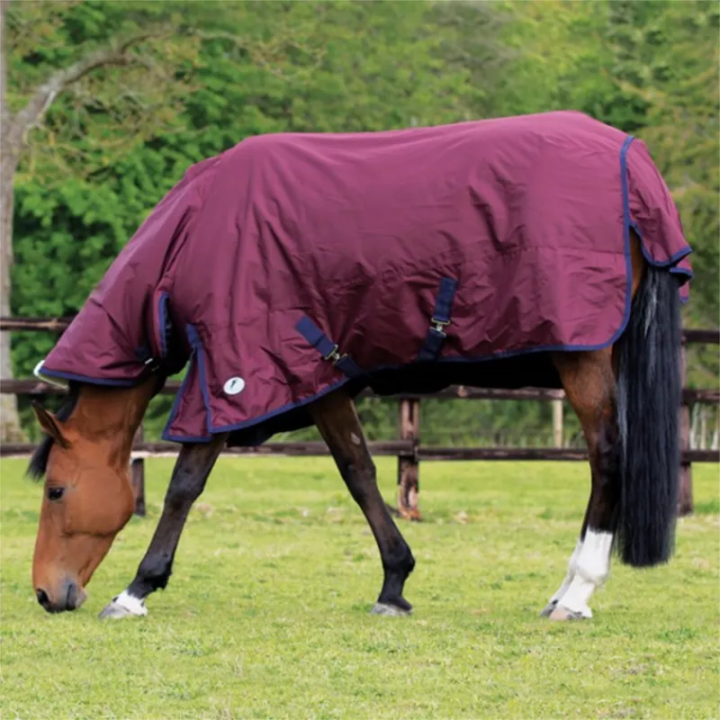 JHL Essential Mediumweight Combo Turnout Rug - Burgundy/Navy