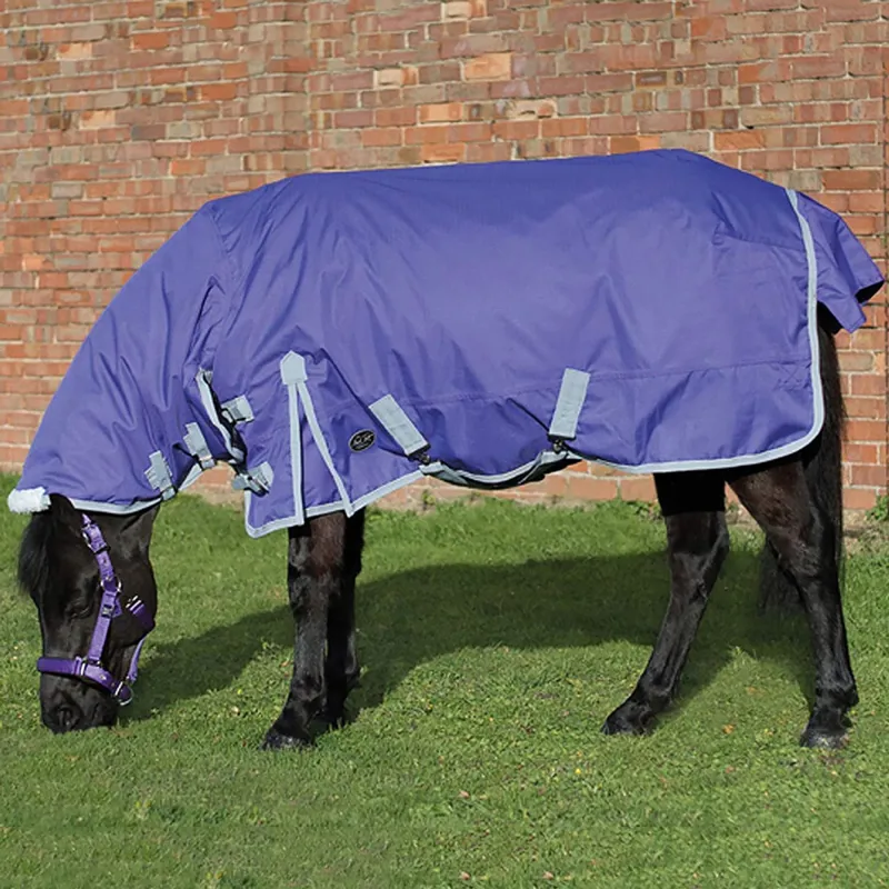 Mark Todd Pony Mediumweight Combo Turnout Rug - Purple/Grey