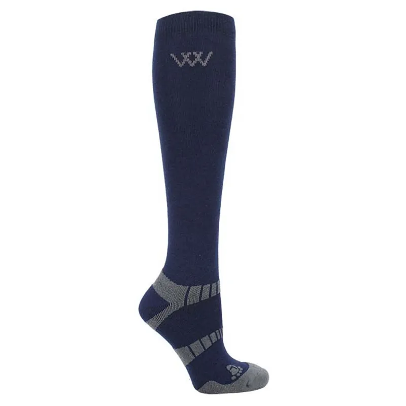 Woof Wear Long Bamboo Waffle Riding Sock - Navy