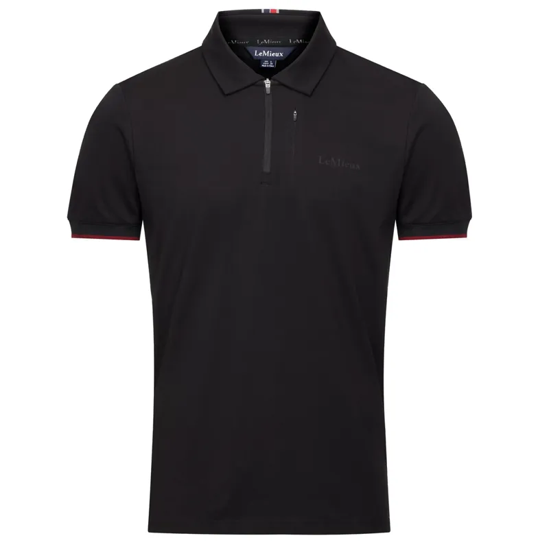 LeMieux Men's Elite Zip Polo Shirt - Black