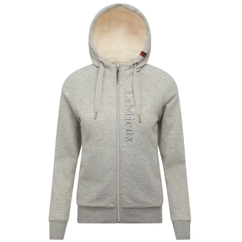 LeMieux Ladies Elite Sherpa Lined Zip Through Hoodie - Grey Marl