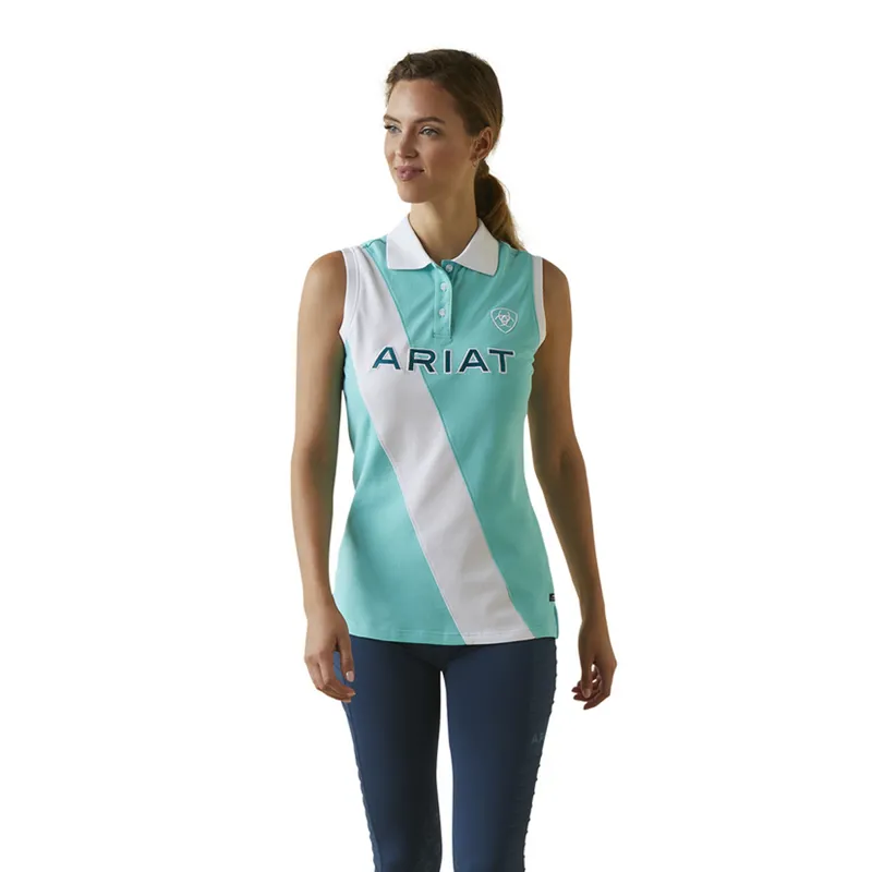 Ariat Women's Taryn Sleeveless Polo - Pool Blue