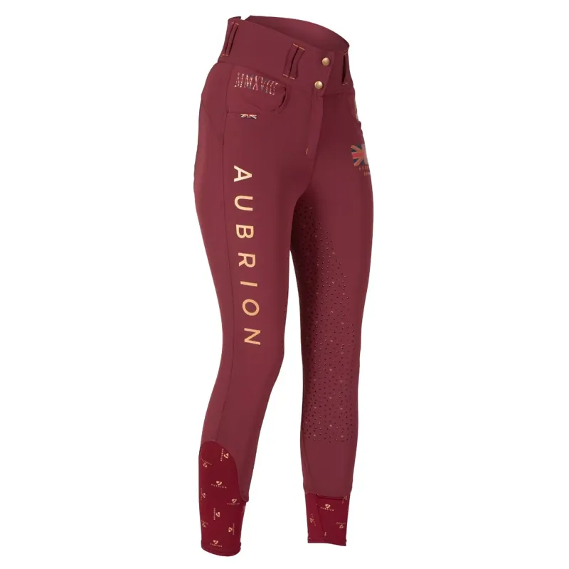 Aubrion Team Breeches - Burgundy