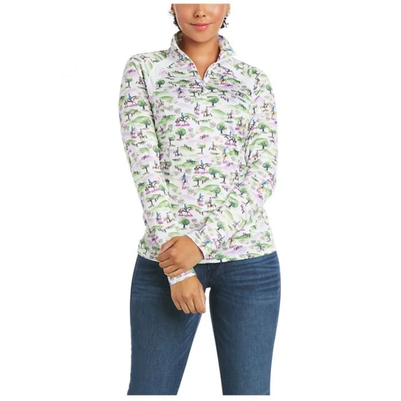 Ariat Womens Sunstopper 2.0 LS Base Layer - Cross Country-1