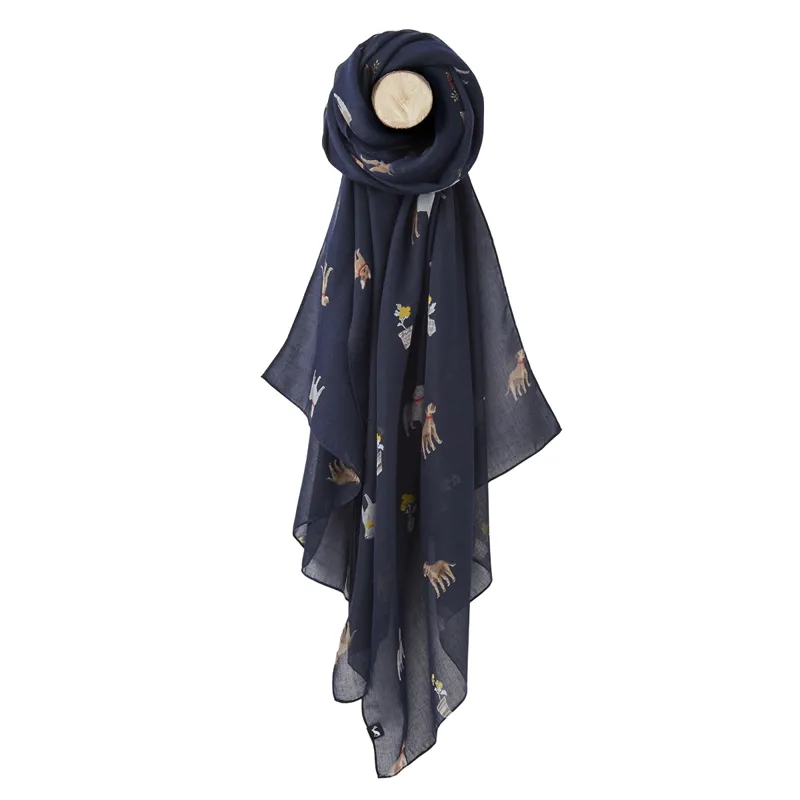 Joules Wensley Printed Scarf - Navy Dogs