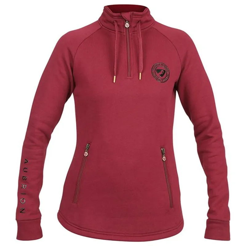 Aubrion Elm Half Zip Sweatshirt - Wine