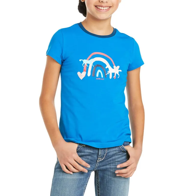 Ariat Youth Rainbow Wishes SS T-Shirt - Navy