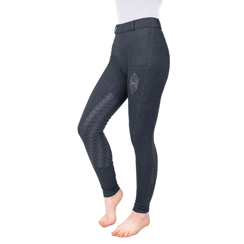 Hy Equestrian Ladies Jesmond Jewel Look Tights - Denim
