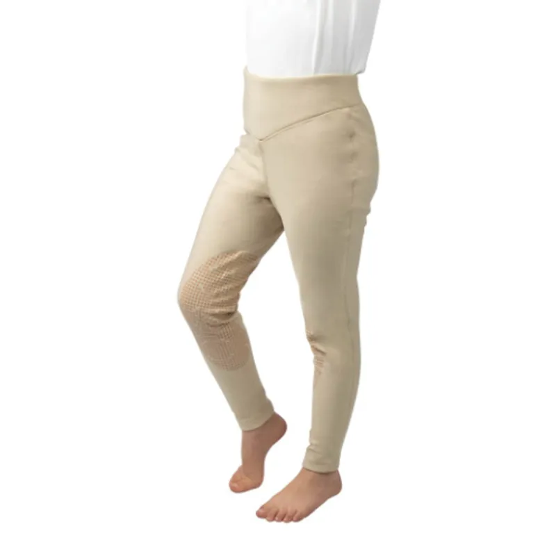 Hy Equestrian Blizzard Children's Softshell Riding Tights - Beige
