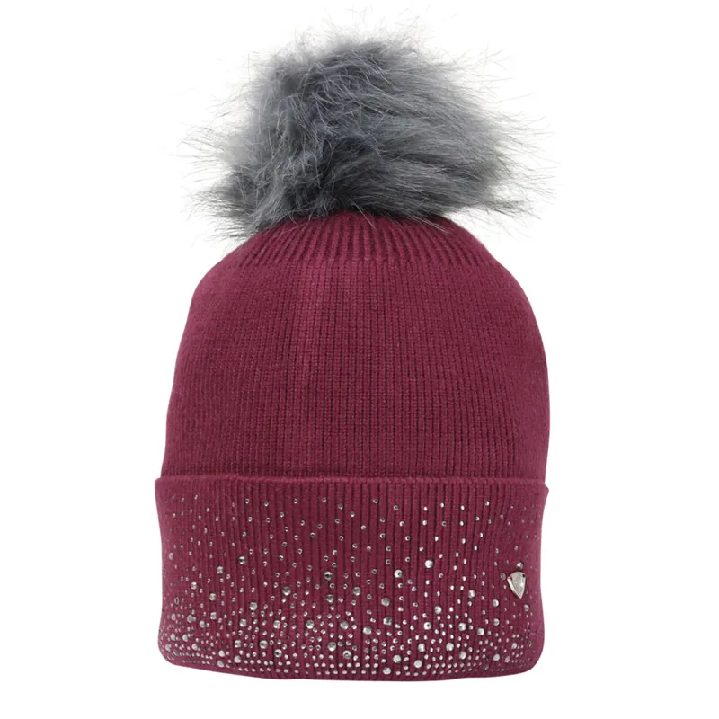 Hy Equestrian Synergy Diamante Bobble Hat - Fig