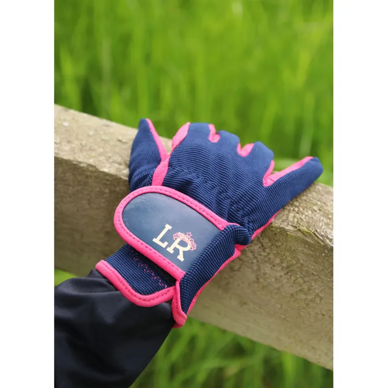 Stacy Children's Riding Gloves By Little Rider - Navy/Pink
