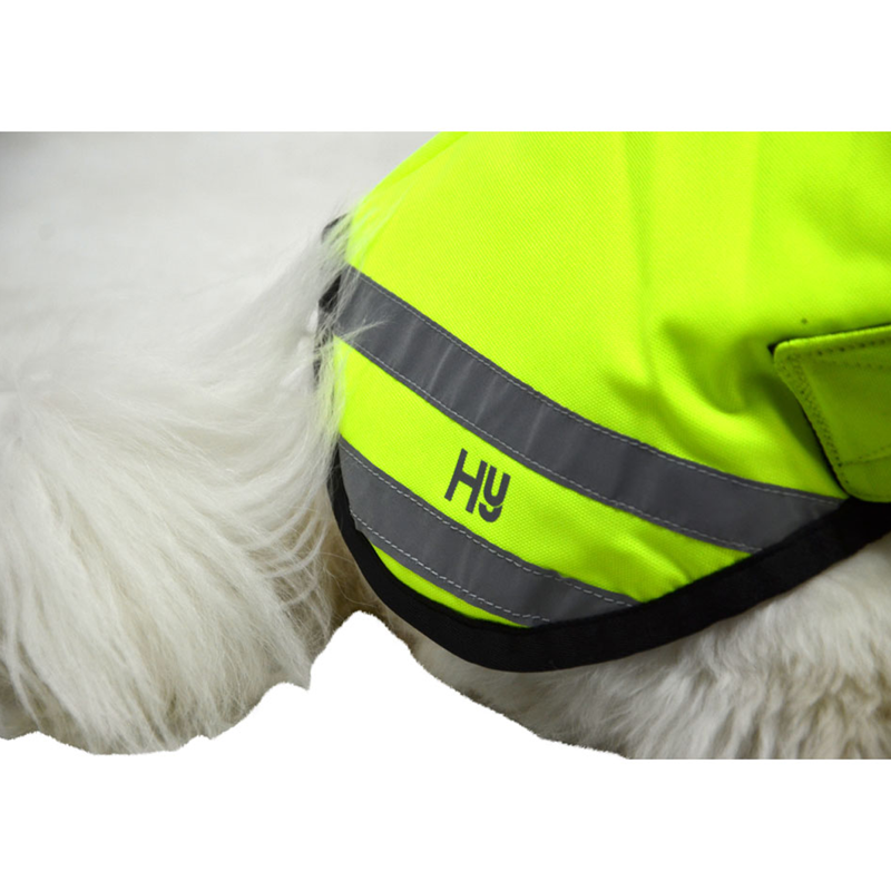 Benji and Flo Reflector Waterproof Dog Coat by Hy Equestrian - Yellow-1