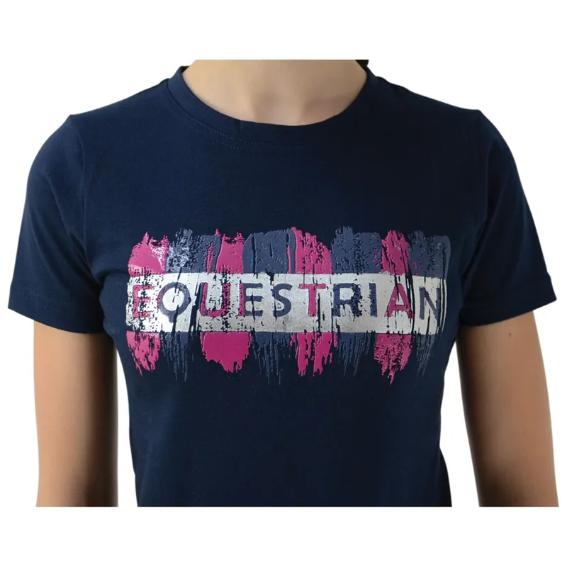 Hy Equestrian Mizs Eugenie T-Shirt - Navy/Pink-1