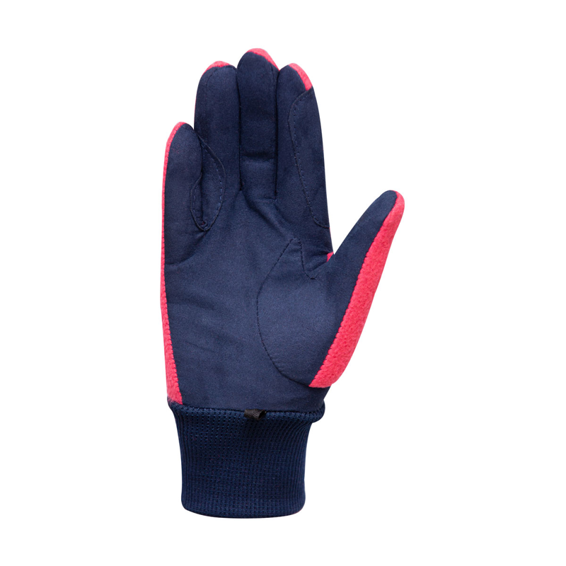 Hy Equestrian Children's Winter Two Tone Riding Gloves - Navy/Raspberry-1