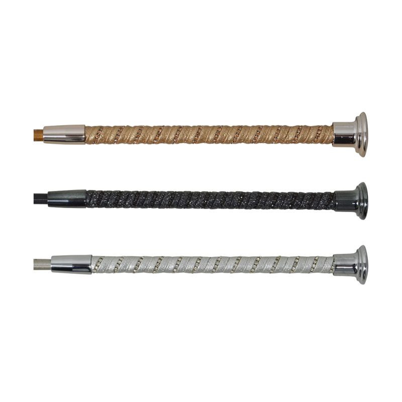 Hy Equestrian Faux Leather Sparkle Dressage Whip-1