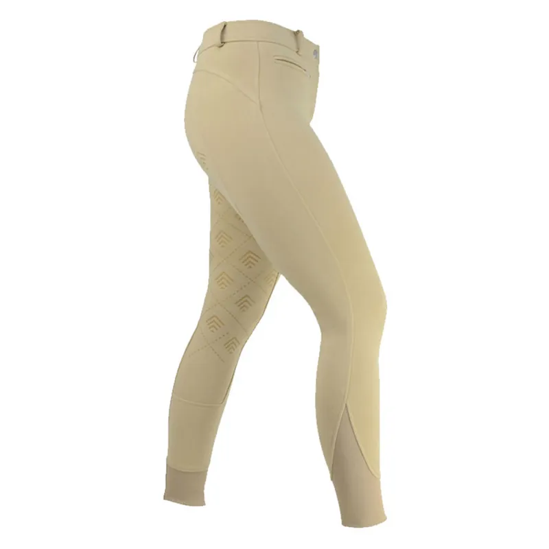 Hy Equestrian Derby Silicon Ladies Jodhpurs - Beige-1