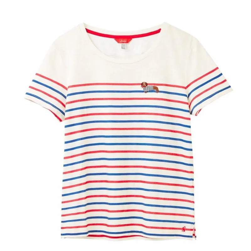Joules Carley Embroidered T-Shirt - Sausage Stripe