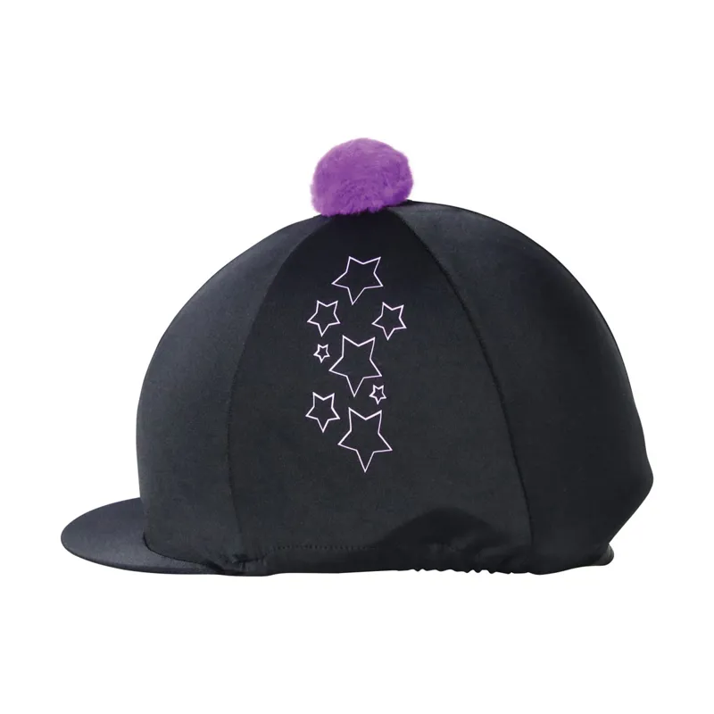 Hy Equestrian Stella Hat Cover - Black/Purple/Lilac