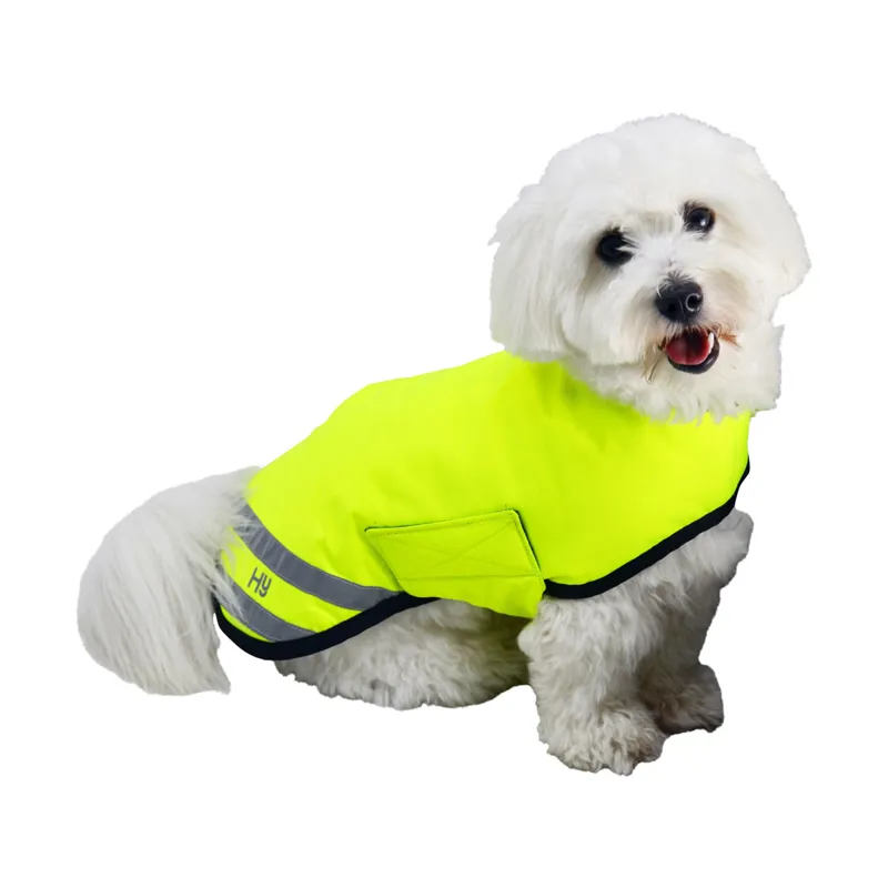 Benji and Flo Reflector Waterproof Dog Coat by Hy Equestrian - Yellow
