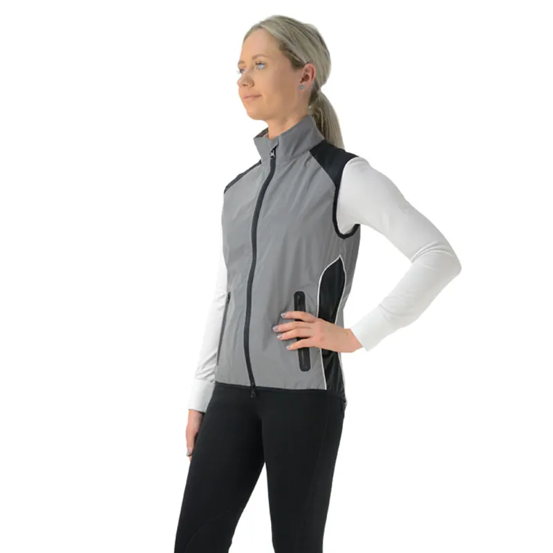 Silva Flash Reflective Gilet by Hy Equestrian - Reflective Silver