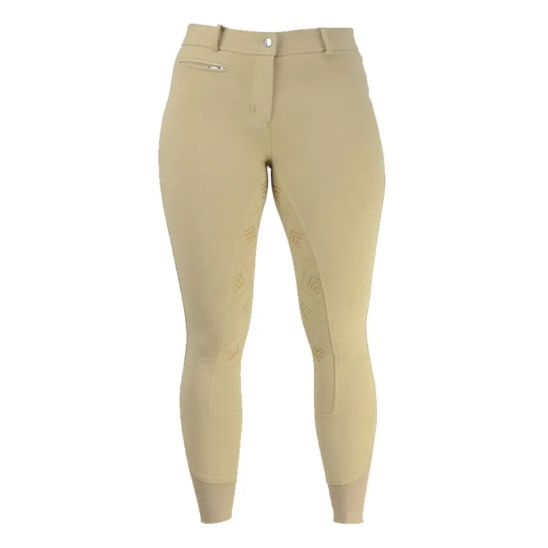 Hy Equestrian Derby Silicon Ladies Jodhpurs - Beige