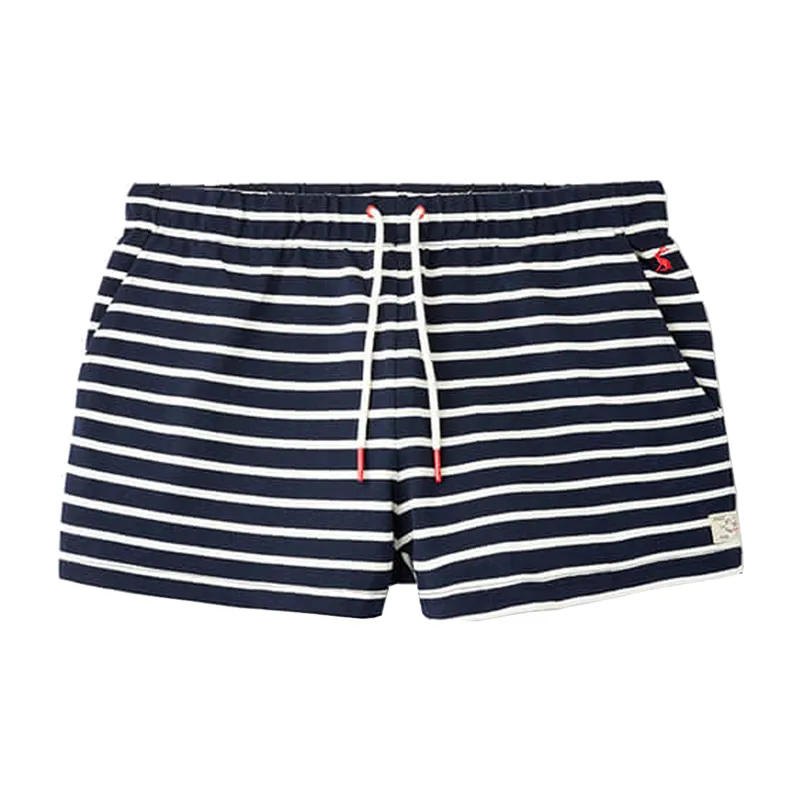 Joules Elle Jersey Stripe Shorts - Navy Cream Stripe