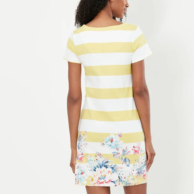 Joules Riviera Print Printed Jersey Dress - Lemon Border Floral-1