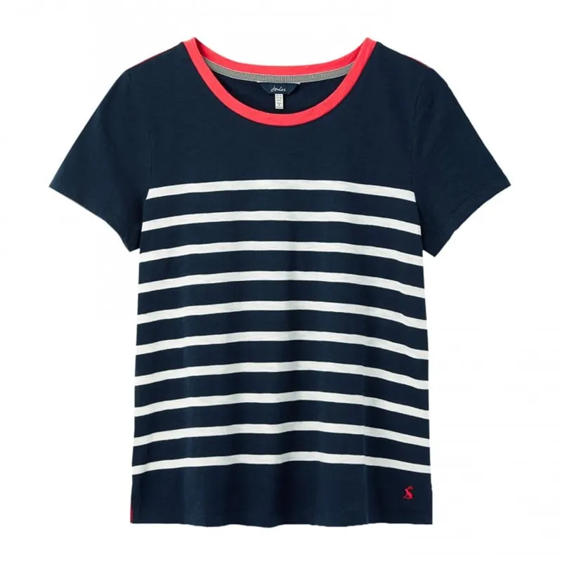 Joules Ladies Carley Classic T-Shirt  - French Navy Cream Stripe 