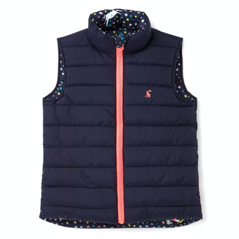 Joules Flip It Reversible Gilet - Navy Unicorn-1