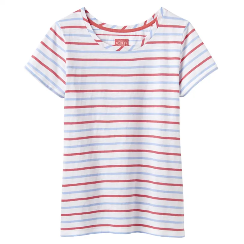 Joules Nessa Jersey T-Shirt - Blue Red Stripe