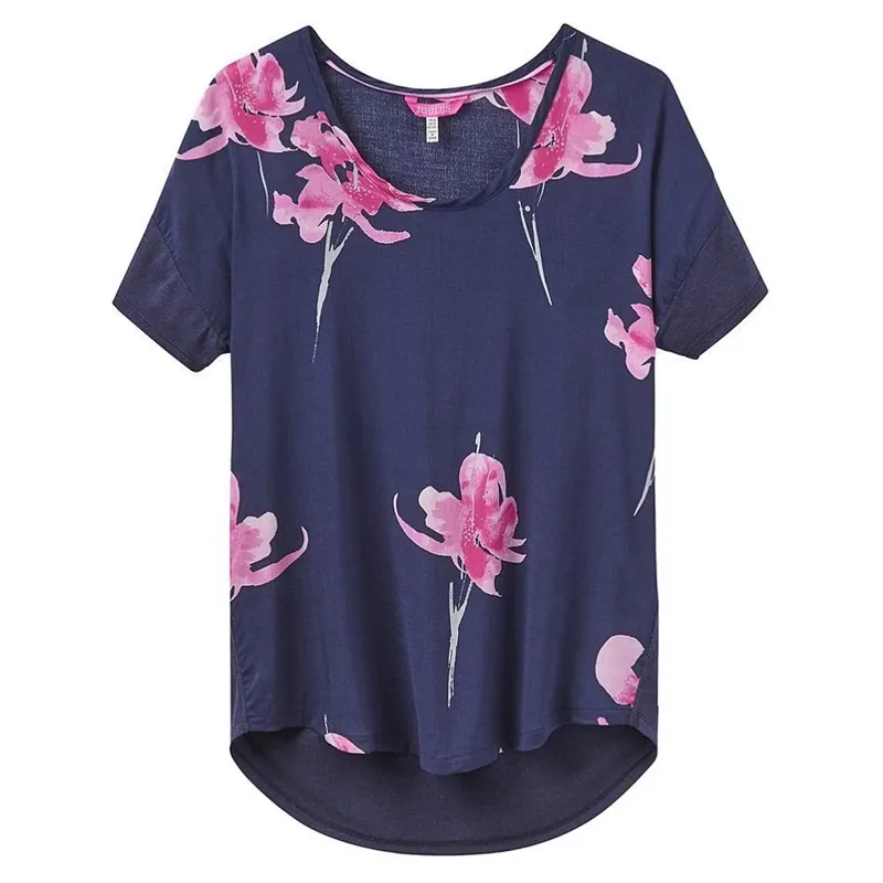Joules Ladies Zoe Jersey T-Shirt - French Navy Orchid