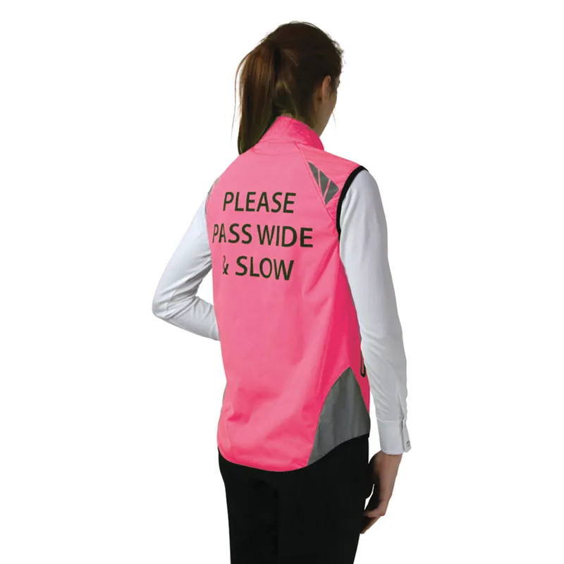 Reflector Gilet by Hy Equestrian - Pass Wide and Slow - Pink-2