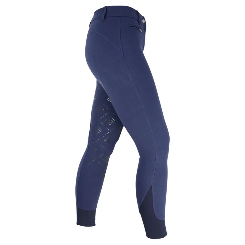 Hy Equestrian Derby Silicon Ladies Jodhpurs - Navy-1