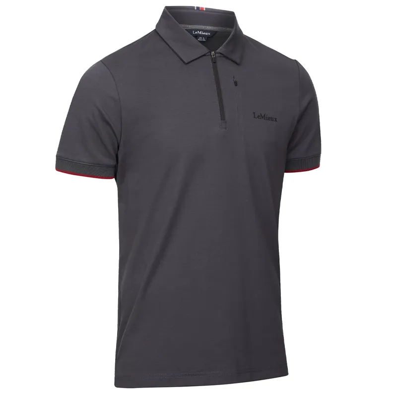 LeMieux Men's Elite Zip Polo Shirt - Charcoal-2
