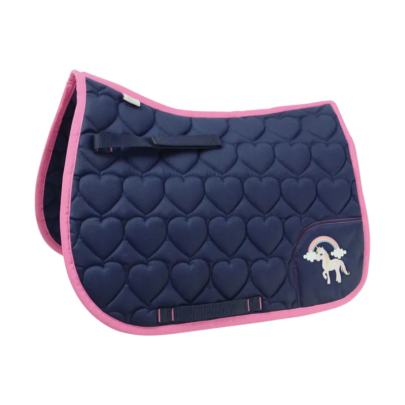 Little Unicorn Saddle Pad by Little Rider - Navy/Pink