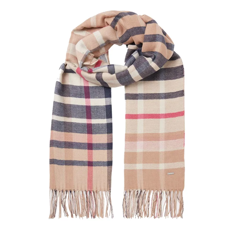 Joules Wetherby Check Scarf - Tan Check