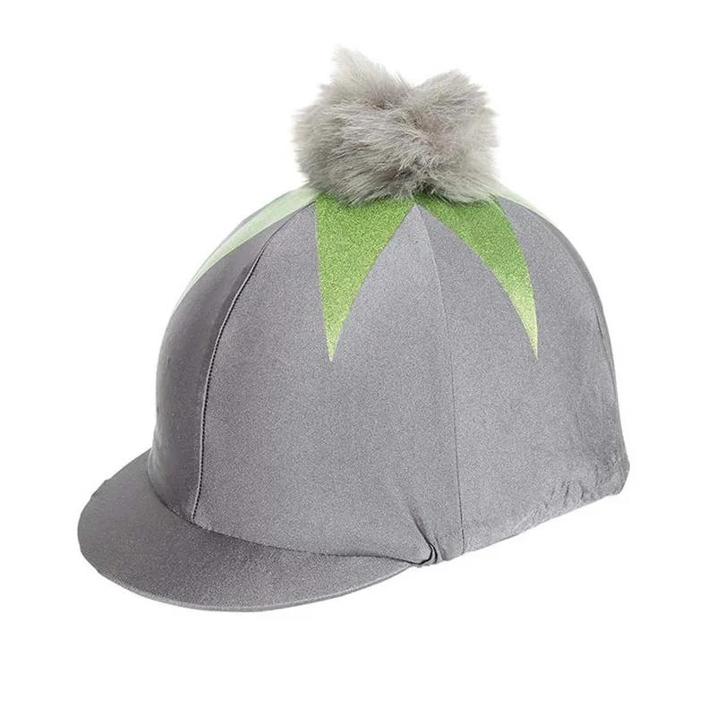 Shires Pom Pom Hat Cover with Big Star - Grey Lime