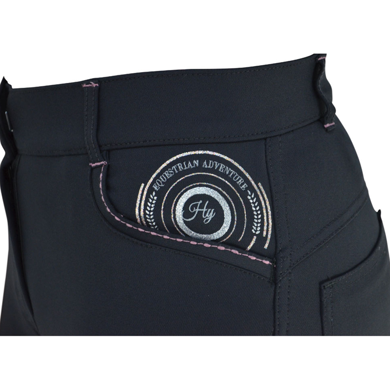 Hy Equestrian Eliza Ladies Breeches - Charcoal/Rose Gold-4