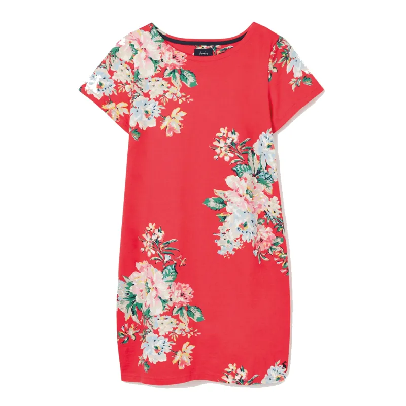 Joules Printed Jersey Dress - Pink Floral