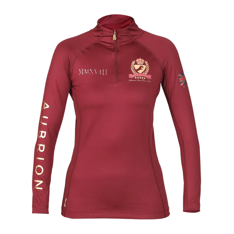 Aubrion Team Long Sleeve Base Layer - Maids - Burgundy