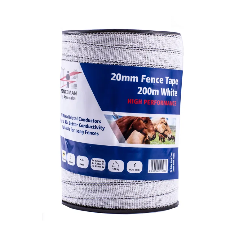 Fenceman High Performance Tape - White - 20mm x 200m