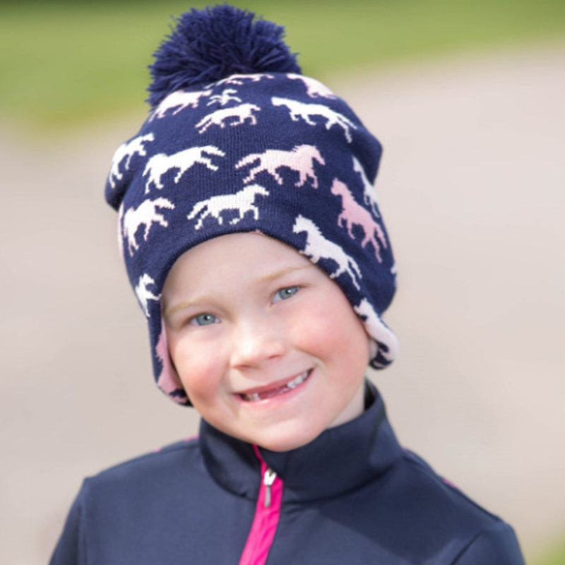Hy Equestrian Flaine Children's Hat - Navy/Pink -1