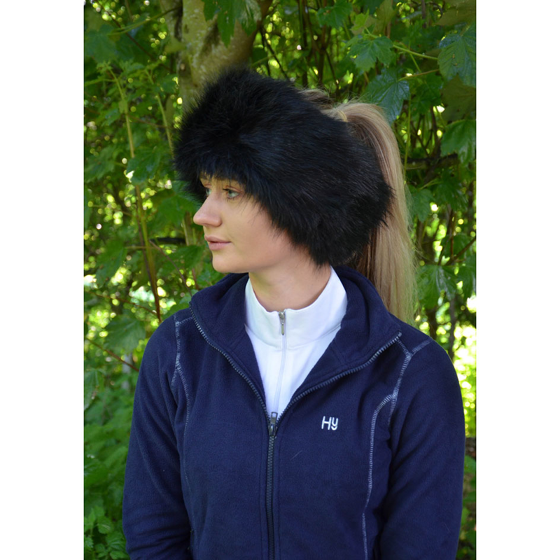Hy Equestrian Canadian Faux Fur Headband - Black-1